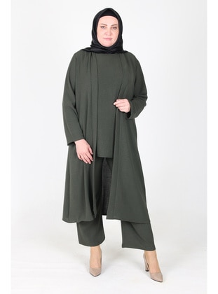 Dark Green - Plus Size Suit - GELİNCE