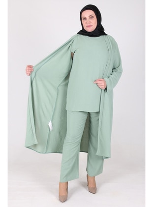 Mint Green - Plus Size Suit - GELİNCE