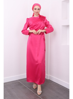 Fuchsia - Fully Lined - Modest Evening Dress - İmaj Butik