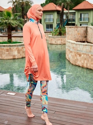 Powder Pink - Unlined - Printed - Burkini - Marina