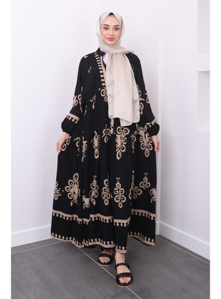 Black - Unlined - Modest Dress - İmaj Butik