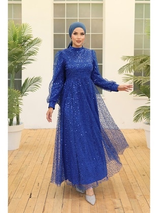 Saxe Blue - Modest Evening Dress - Hakimoda