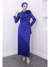 Saxe Blue - Fully Lined - Modest Evening Dress