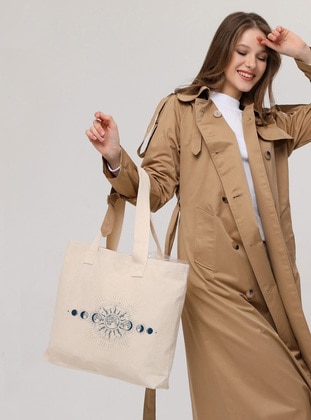 Beige - Shoulder Bags - Çınar Bez Çanta