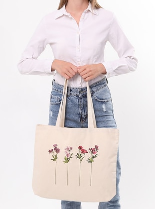 Beige - Shoulder Bags - Çınar Bez Çanta