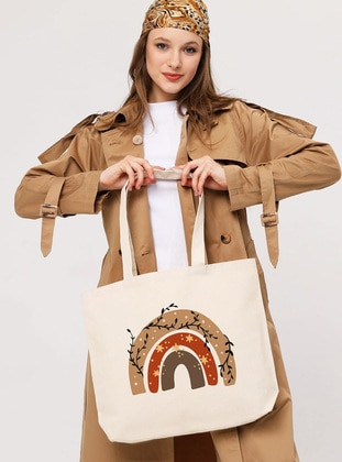 Beige - Shoulder Bags - Çınar Bez Çanta