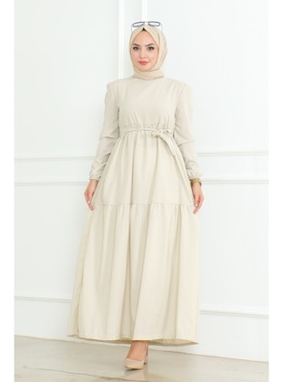 Stone Color - Modest Dress - Bestenur