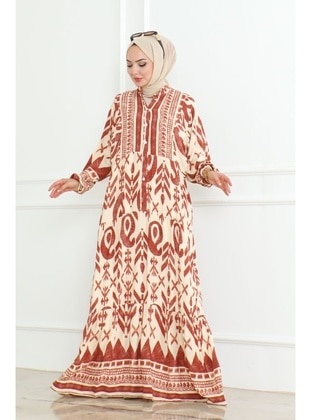 Brick Red - Modest Dress - Bestenur