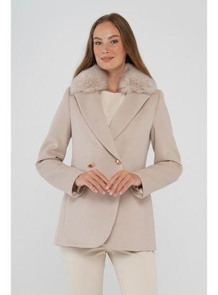 Beige - Coat - Olcay