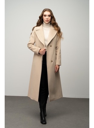 Beige - Coat - Olcay