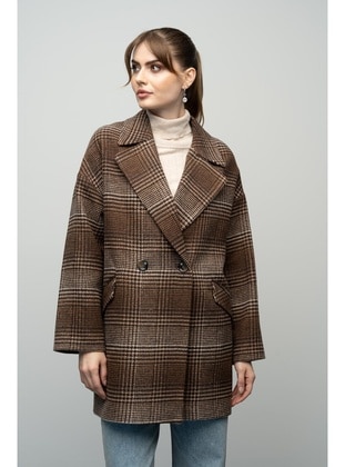 Brown - Men's collar - Coat - Olcay