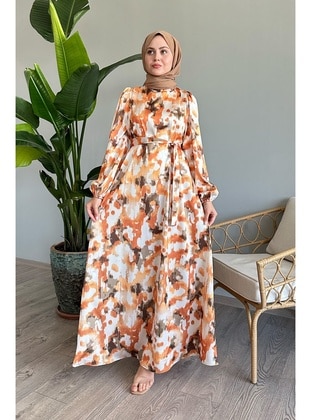 Orange - Modest Dress - InStyle