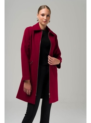 Burgundy - Coat - Olcay