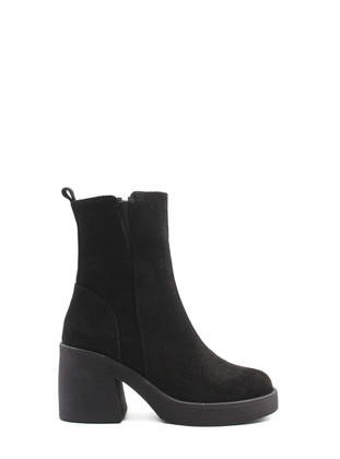 Black - Suede - Boots - Fast Step