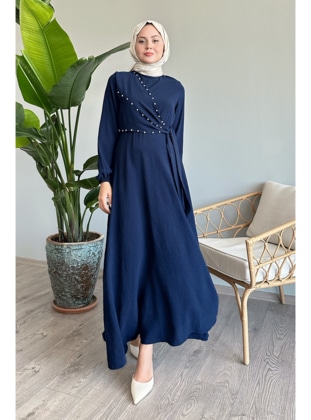 Navy Blue - Modest Dress - InStyle