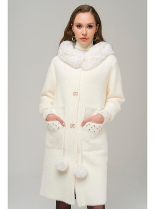 White - Cuban Collar - Coat - Olcay