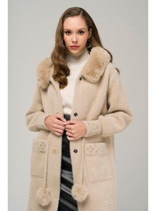 Cream - Cuban Collar - Coat - Olcay