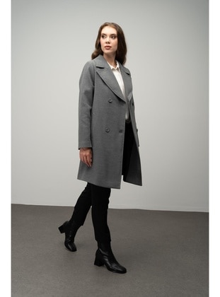 Grey - Men's collar - Coat - Olcay