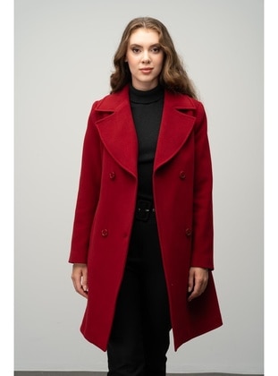 Red - Men's collar - Coat - Olcay