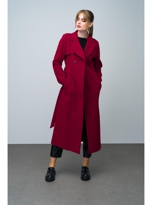 Burgundy - Coat - Olcay