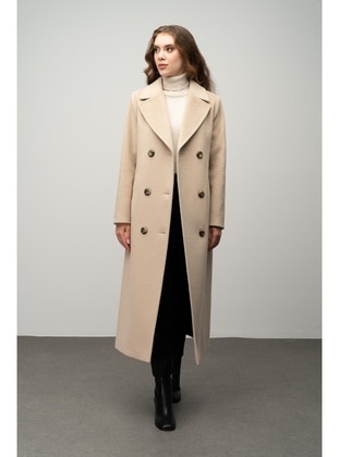 Beige - Coat - Olcay