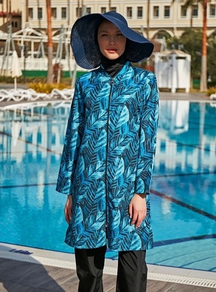 Black - Printed - Burkini - Remsa Mayo