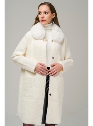 White - Cuban Collar - Coat - Olcay