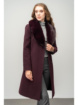 Maroon - Men's collar - Coat - Olcay