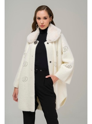 White - Cuban Collar - Coat - Olcay