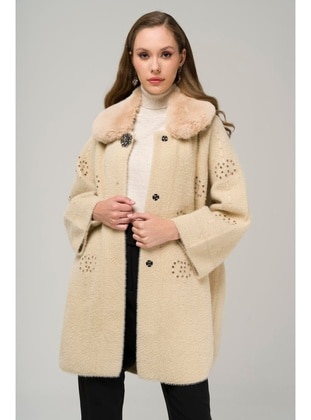 Cream - Cuban Collar - Coat - Olcay