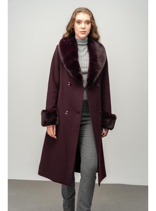 Maroon - Men's collar - Coat - Olcay