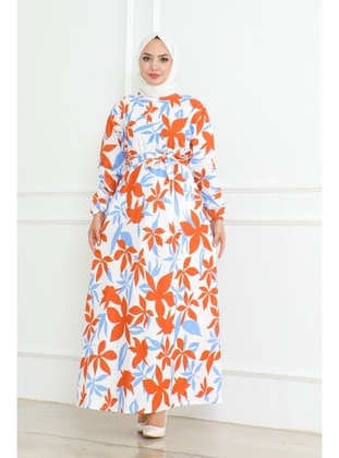 Orange - Modest Dress - Bestenur