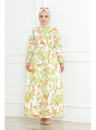 Green - Modest Dress - Bestenur