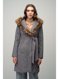 Indigo - Hooded collar - Coat