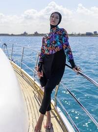 Black - Printed - Burkini