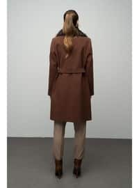 Light Coffe Brown - Round Collar - Coat