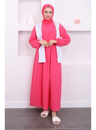 Fuchsia - Unlined - Modest Dress - İmaj Butik