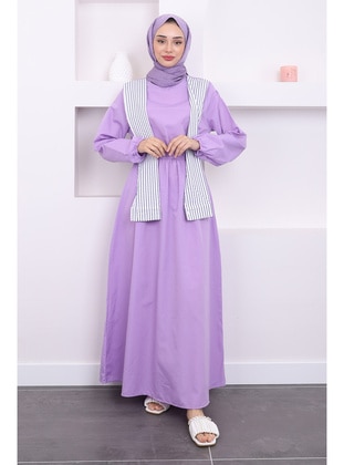 Lilac - Unlined - Modest Dress - İmaj Butik