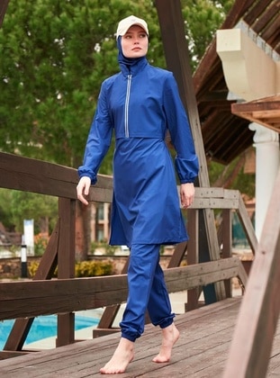 Indigo - Unlined - Printed - Burkini - Marina