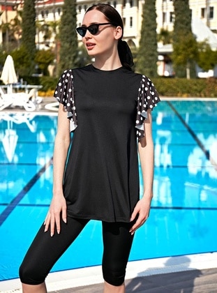 Black - Printed - Burkini - Remsa Mayo