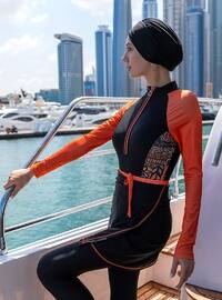 Black - Printed - Burkini