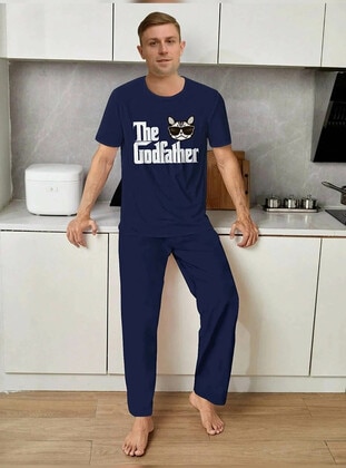 Navy Blue - Men`s Pyjama Sets - Tampap