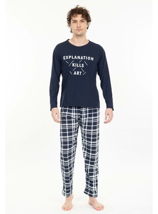 Navy Blue - Men`s Pyjama Sets - Tampap