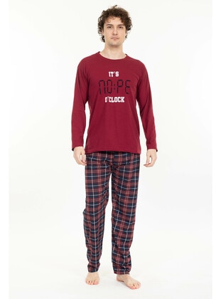 Burgundy - Men`s Pyjama Sets - Tampap