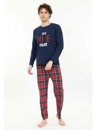 Dark Navy Blue - Men`s Pyjama Sets - Tampap