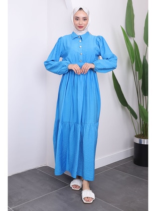 Blue - Modest Dress - İmaj Butik