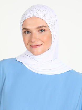 White - Instant Scarf - Ecardin