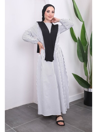 Black - Unlined - Modest Dress - İmaj Butik