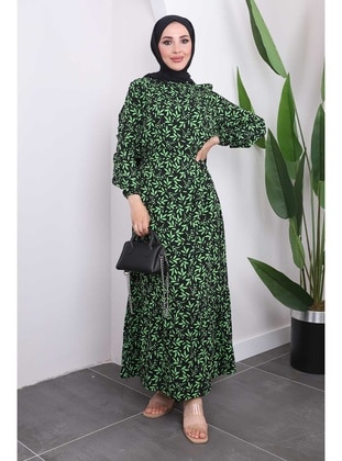 Black - Unlined - Modest Dress - İmaj Butik