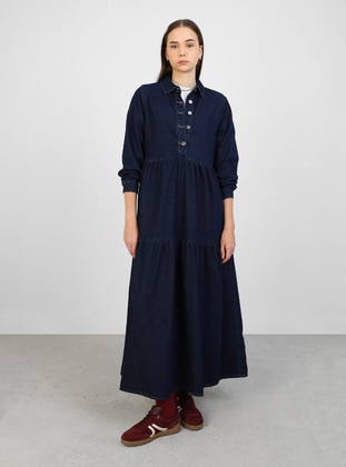 Navy Blue - Modest Dress - Benin